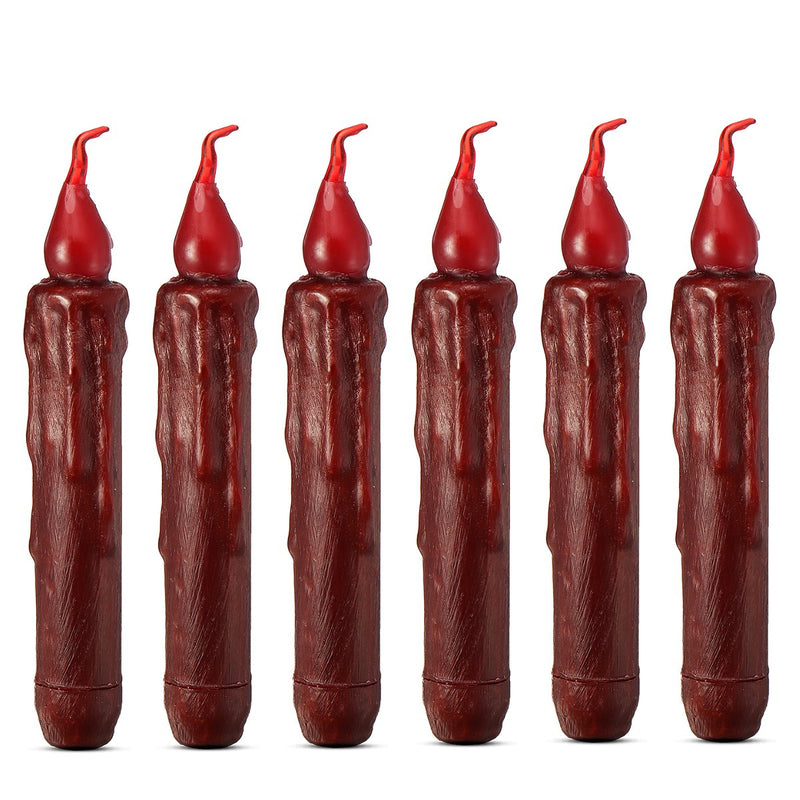 6Pcs/Set LED Flameless Candle Battery Powered Flickering Wax Wedding Decorations