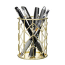 Modern Simple Creative Round Hollow Metal Pen Holder Hollow Mesh Pen Cup Multifunctional Desktop Stationery Pens Pencils Storage Iron Pencil Case