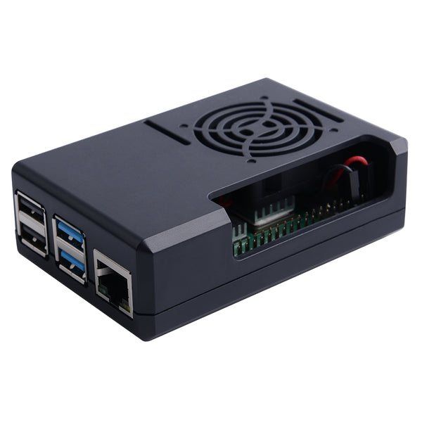 Black/Transparent E-Type ABS Case for Raspberry Pi 4B
