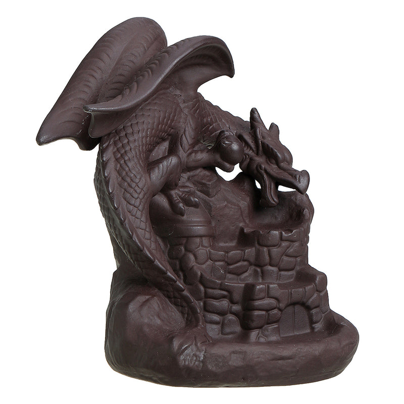 Ceramic Dragon Handicraft Backflow Censer/Holder Incense Burner Home Decor