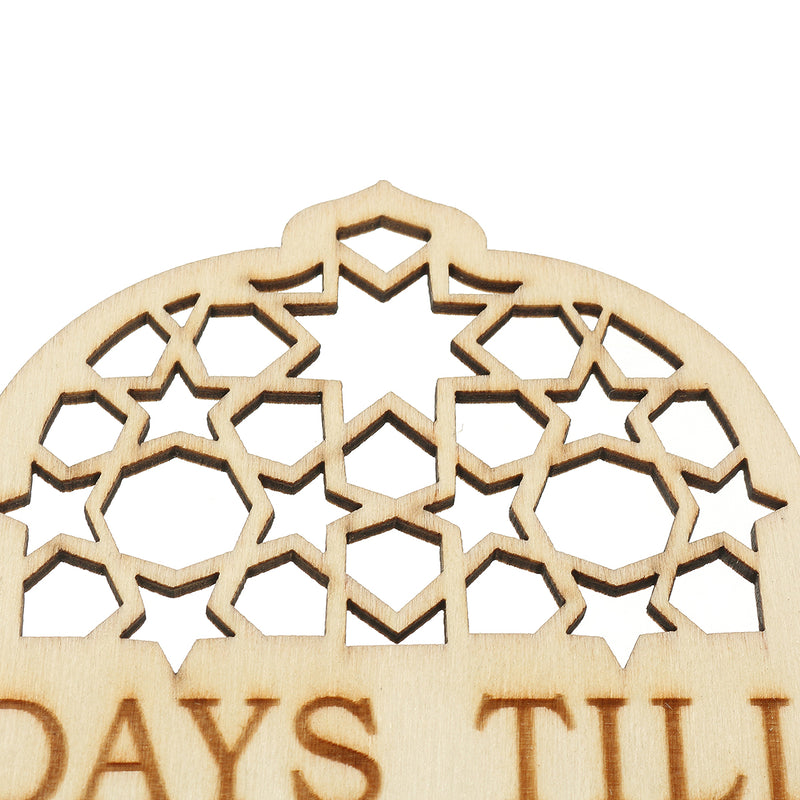 Wooden Eid Mubarak Ramadan Islam Countdown Calendar Hanging Decorations