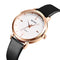 SKMEI 1457 Women Fashion Simple Dial Rose Gold Case Leather Strap Quartz Watch