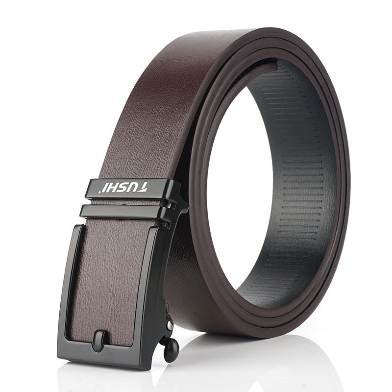 TUSHI 130cm Cowhide Leather Belt Quick Release Buckle Casual Business Belt Tactical Belts
