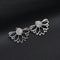 Trendy Rhinestone Earring Hollow Lotus Double Side Ear Stud for Women