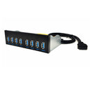 ITHOO PAN8USB-G01 19PIN to 8 USB 3.0 PCI-E Expansion Card Optical Drive Panel  Adapter for 5.25 inch Optical Drive Chassis