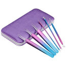 6pcs Blackhead Removal Tweezers Kit Blemish Pimple Acne Remover Extractor Tools with Mirror
