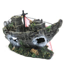 Aquarium Ornament Wreck Sailing Boats Sunk Ship Destroyer Fish Tank Cave Decor Model