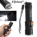 Elfeland ST-515 T6 Zoomable USB Charger LED Flashlight With 18650