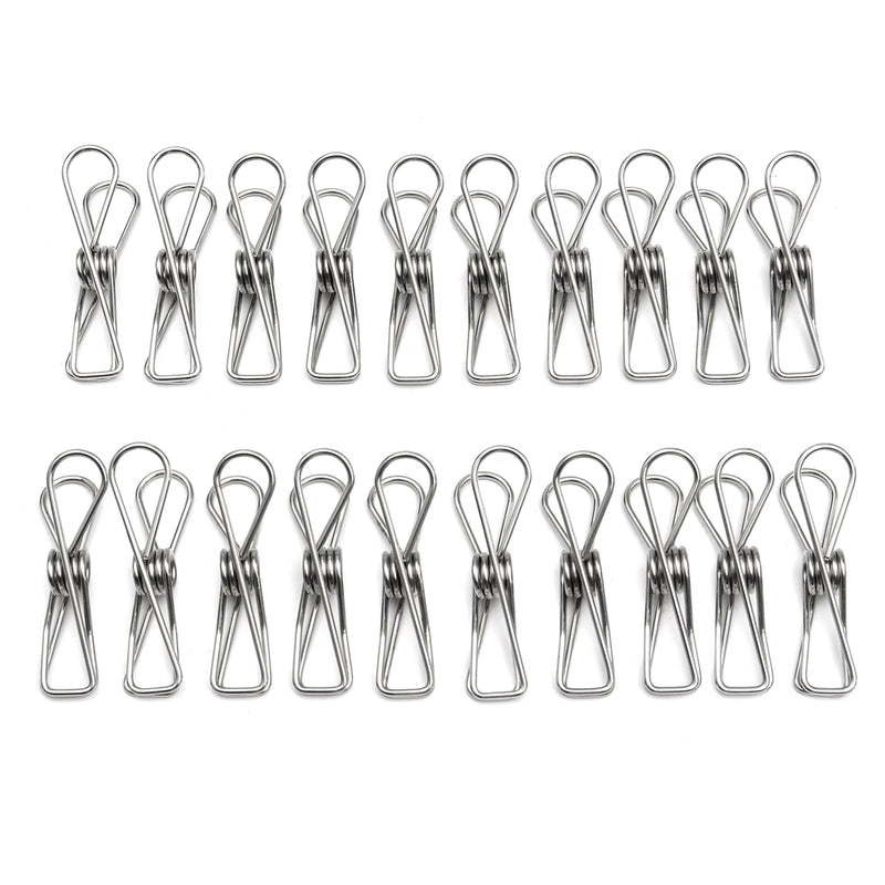 Suleve SSCH01 20Pcs Stainless Steel Clothes Pegs Metal Clips Hanger for Socks Underwear Towel Sheet