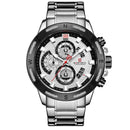NAVIFORCE 9165 Multifunction Luminous Hand Dual Display Watch Full Steel Quartz Watch