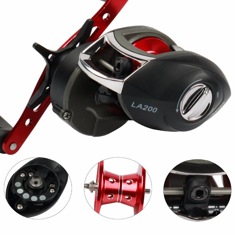 ZANLURE LA200 8.1:1 12+1BB Fishing Reel Left/Right Hand Max Drag 20LB Baitcasting Wheel