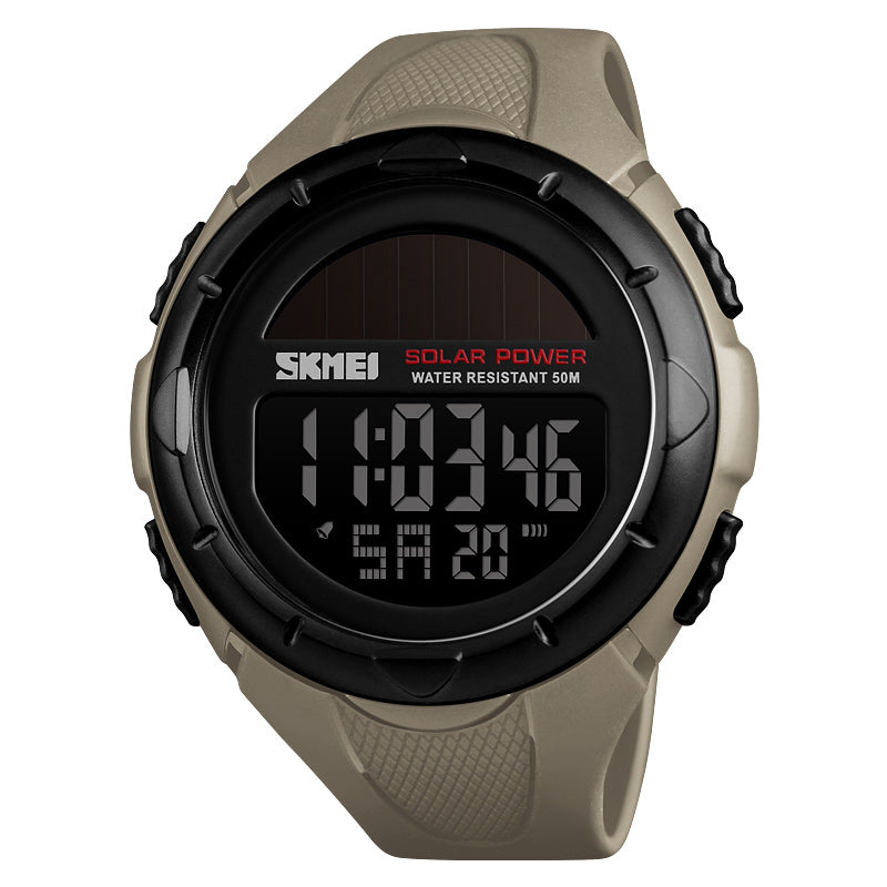 SKMEI 1405 Solar Power Digital Watch Stopwatch Luminous Display Alarm Calendar Outdoor Sport Watch