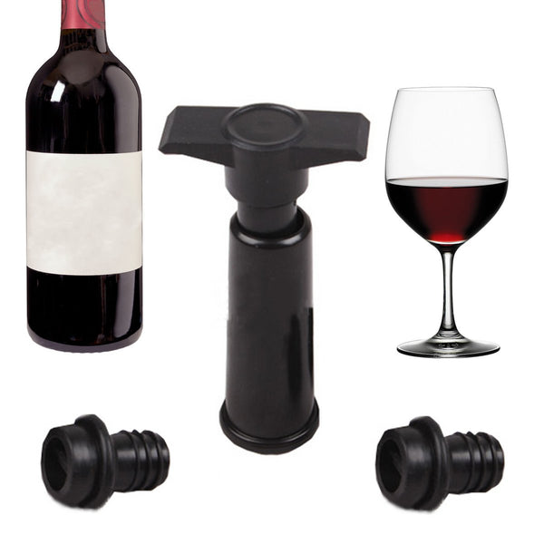 Bottle Vacuum Wine Preserver Saver Sealer Plug Preserver Pump  with 2 Stoppers Set Wine Stopper