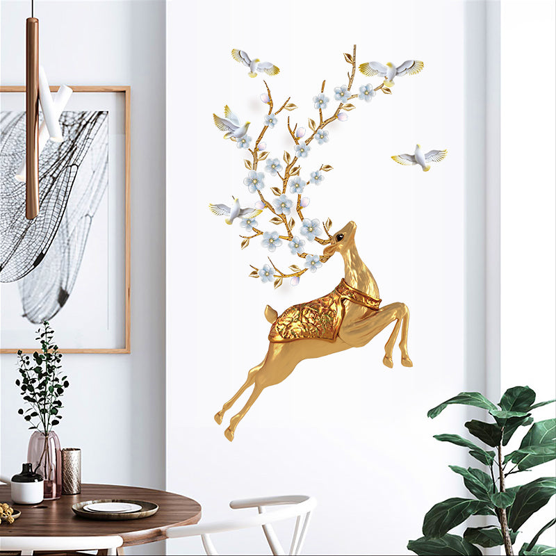 Miico SK9345 Golden Deer Painting Sticker Wall Sticker Home Decorative Sticker Removable Sticker