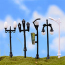 HO OO Scale 5Pcs Mini Street Light Lamp Resin Craft Antique Imitation Fairy Garden Home Miniature DIY Micro Landscape