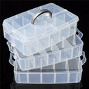 18 Grid Detachable Plastic Craft Beads Jewellery Storage Organizer Tool Box Case Closet Grid Organizer Storage Box
