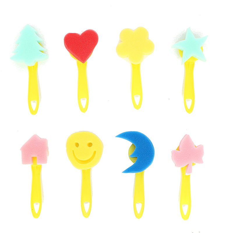 46Pcs Sponge Plastic Graffiti Drawing Kids Toys Children Painting Brush Flower