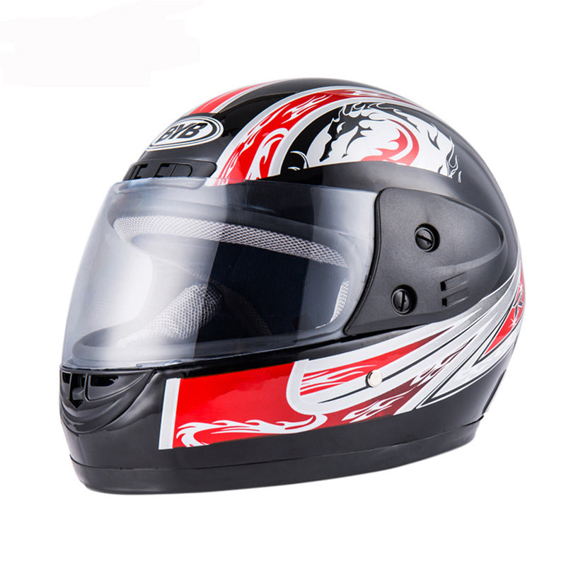 BYB Universal Motorcycle Full Face Helmet With Neck Protection Anti-fog Breathable