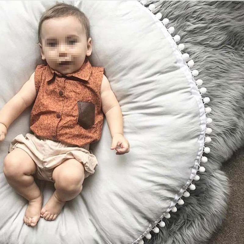 Soft Cotton Baby Kids Game Gym Activity Baby Play Mat Crawling Blanket Floor Rug