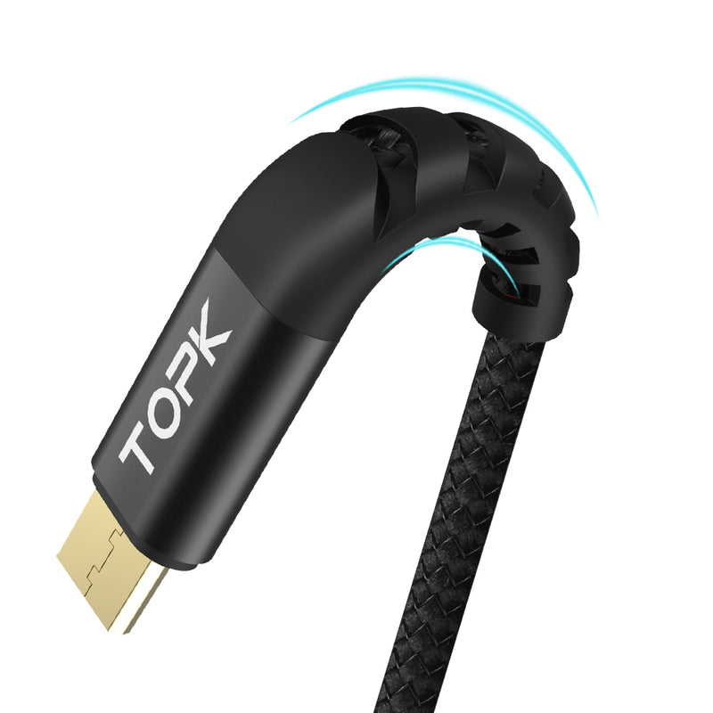 TOPK 2.4A Micro USB Fast Charging Data Cable 3.28ft/1m for Honor 8X Xiaomi Redmi Note 5