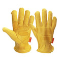 OZERO Men's Work Gloves Goat Leather Protection Safety Cutting Working Repairman Garage Racing Glove