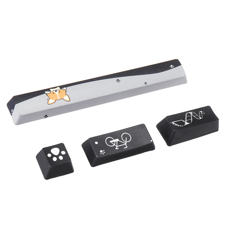 Five-sided Dyesub PBT OEM Profile Yellow Dog Shark Space Bar 6.25u Novelty Keycap + ESC Enter Keycaps