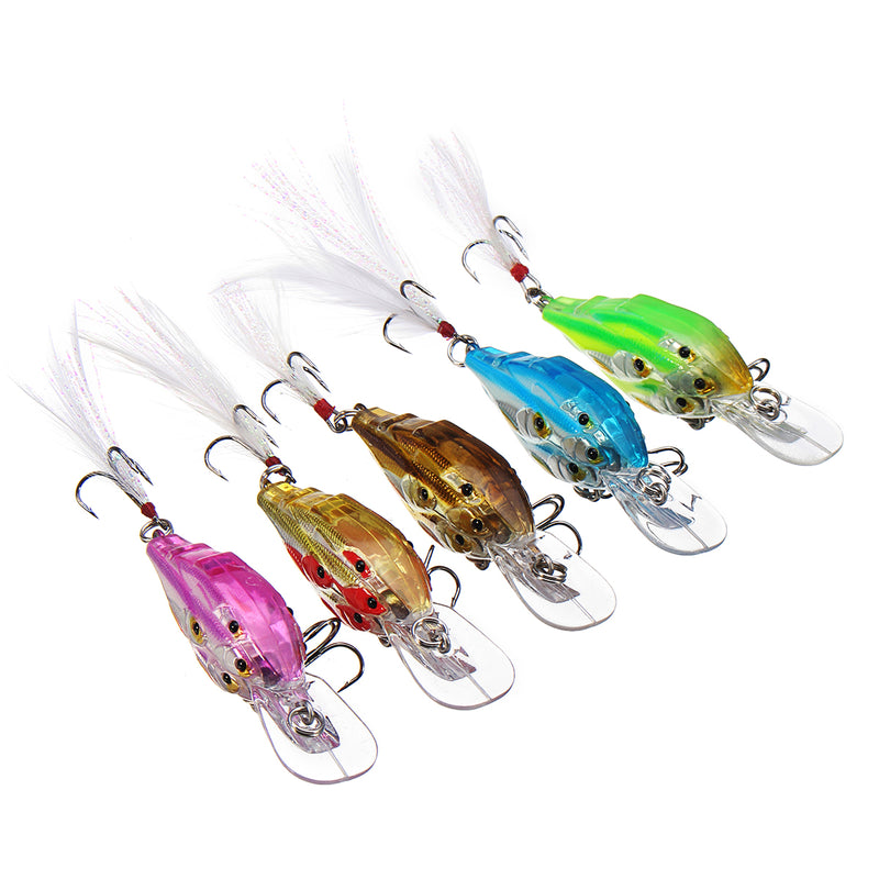 ZANLURE 5Pcs/Set 7cm 6.2g Fishing Lure Crankbaits Hook Fish Crank Tackle Lipless Swimbait Hard Lures