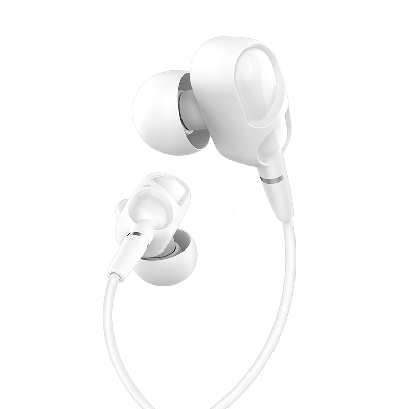 HOCO M62 3.5mm In-ear Stereo Earphone Dual Drive Headphones with Mic for iPhone Samsung