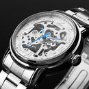 JIJIA Luxury Men Watch Hollow Roman Number Fashion Automatic Mechanical Watch