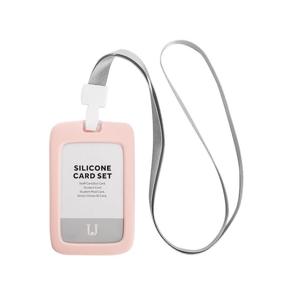 Jordan&Judy JJ-YD0010 1PC Silicone Work Card Holder with Lanyard Employee Name ID Card Cover Work Certificate Identity Badge Holder