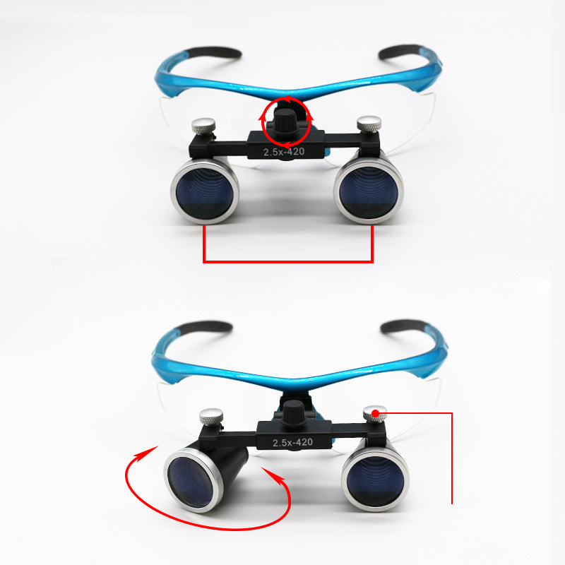 2.5X/3.5X Magnification Binocular Dental Loupe Surgery Surgical Magnifier with Headlight LED Light Medical Operation Loupe Lamp