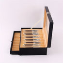24 Pens Fountain Display Case Holder PU Leather Storage Collector Organizer Box Desktop Organizer
