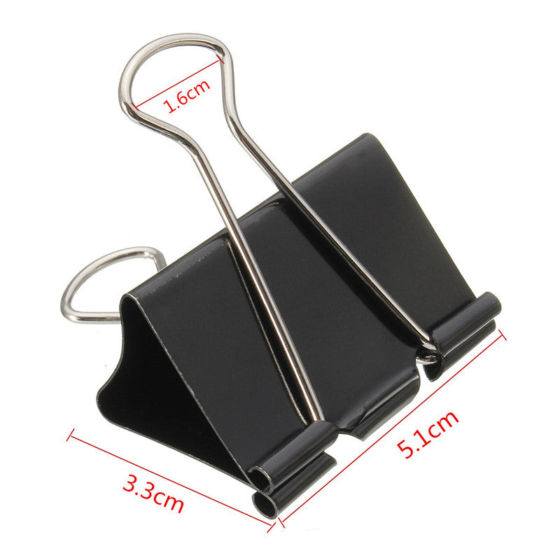 10Pcs Black Foldback Clips  Grip Clamps Filing Letter Elliot Folder 51mm