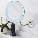 10X Magnifying Flexible LED Makeup Mirror Light 360 Rotary Super Suction Mirrors