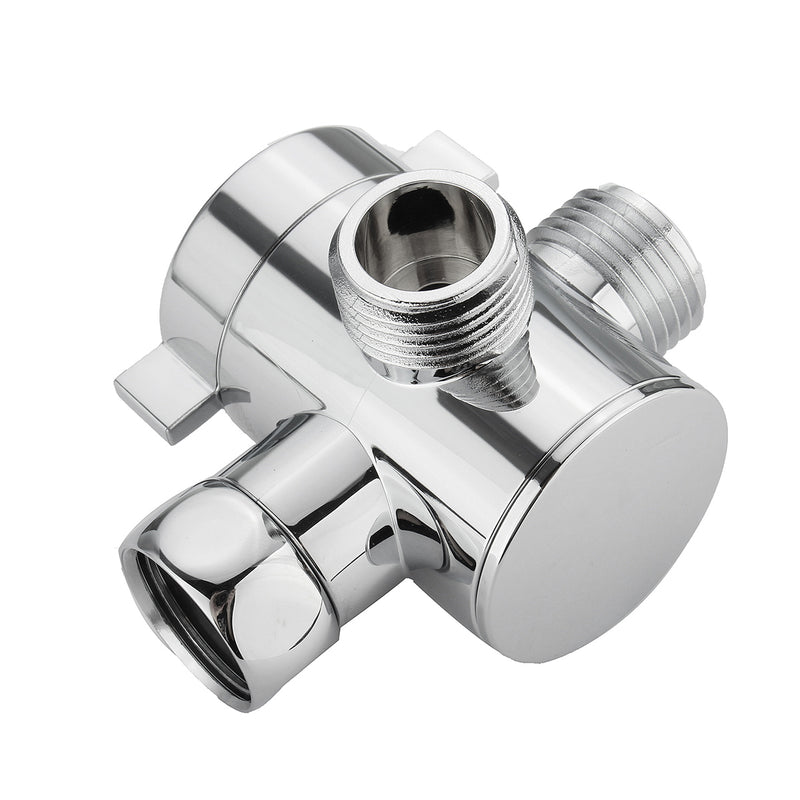 3 Way Shower Diverter Chrome G1/2 Inch T-Adapter Shower Components Adjustable Valve Adapter