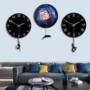28cm Modern Acrylic Round Swing Tail Wall Clock Home Living Room Watch Decor