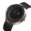 SKMEI 9174 Creative Small Triangle Display Fashion Black Steel Men Watch Quartz Watch