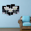 Miico Hand Painted Four Combination Decorative Paintings Three Flowers Wall Art For Home Decoration