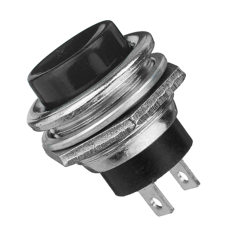 5Pcs 3A 125V Momentary Push Button Switch OFF-ON Horn Black Plastic