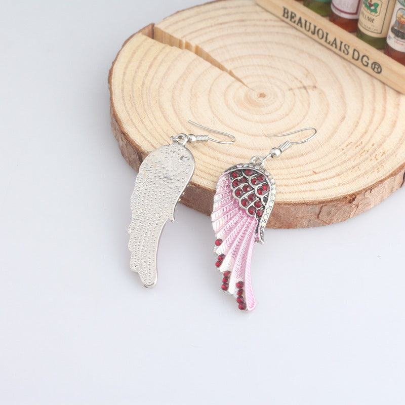 Cute Women's Earrings Angel Wings Rhinestone Alloy Dangle Earring Fashion Earrings for Women