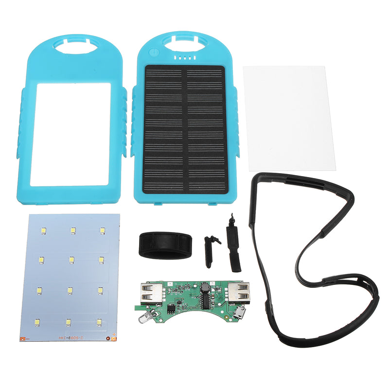 Portable 4000mAh Solar Powered System LED USB Battery Charger Box Case for Camping Outdoor