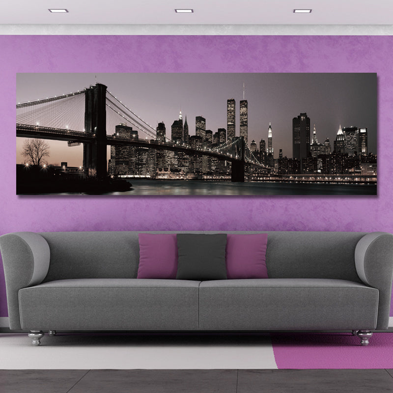 DYC 10977 Single Spray Oil Paintings Bustling City Building Scenery For Home Decoration Paintings Wall Art