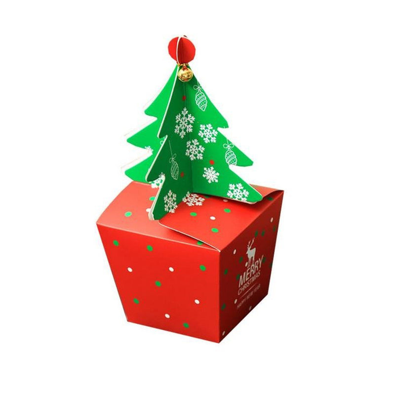 Christmas Tree Shaped Gift Cookie Candy Carrier Boxes Favor Bag Xmas Party Decorations
