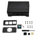Black / Silver Aluminum Alloy Protective Case + Cooling Fan + Heatsink Kit For Raspberry Pi 3B