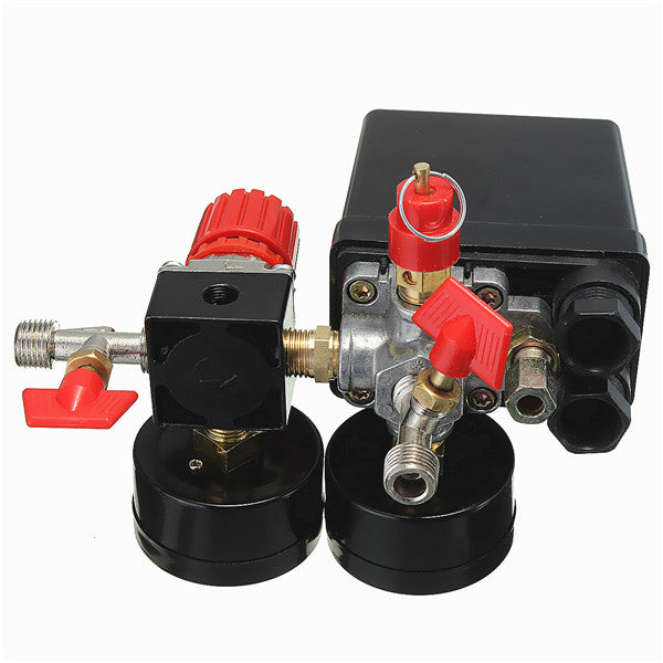 Air Compressor Pressure Valve 180PSI Gauges Regulator Pump Control Switch