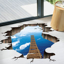 Miico Creative 3D Sky Bridge Broken Wall Removable Home Room Decorative Wall Door Decor Sticker