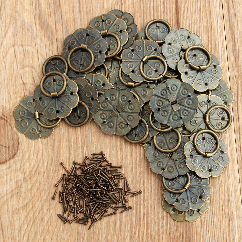 30Pcs Bronze Tone Quincunx Drawer Cabinet Desk Door Pull Handle Knob Furniture Hardware