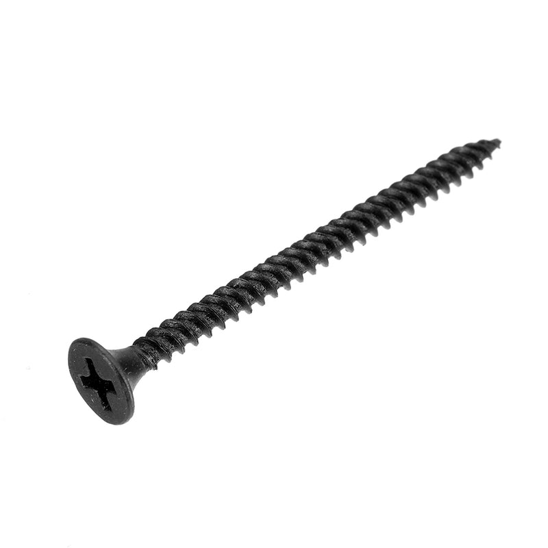 Suleve M3.5CP3 350Pcs M3.5 Cross Black Recessed Flat Head Self Tapping Ash Phosphorus Drywall Metric Threaded Wood Screw Nail Bolt