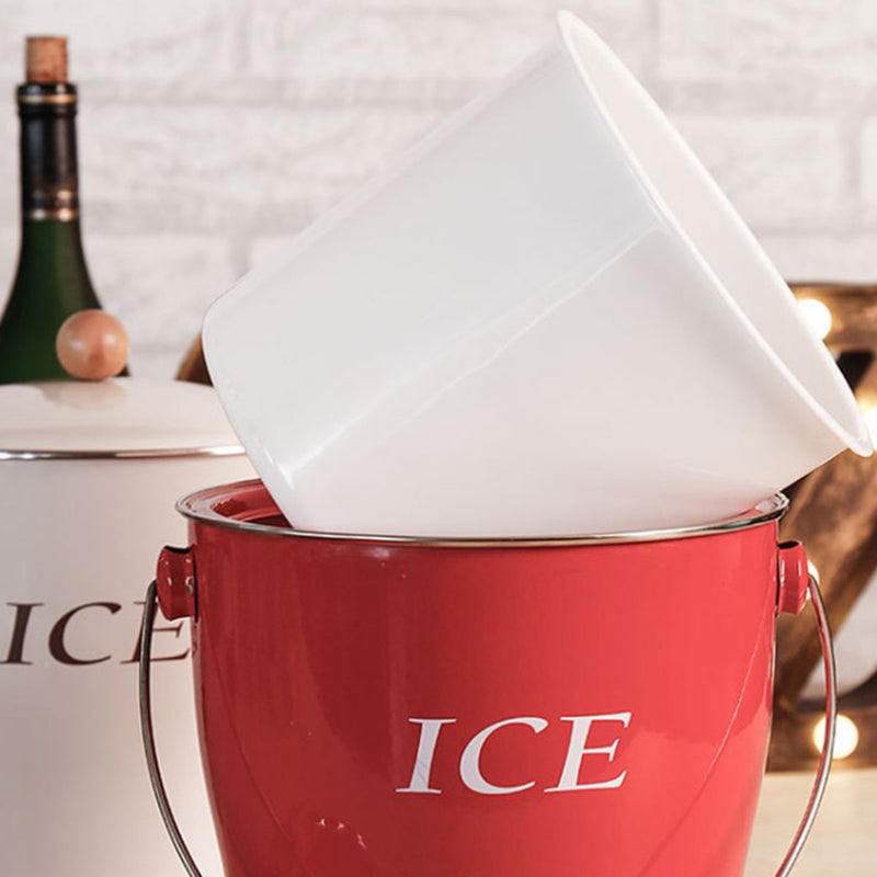 Double Wall 4L Ice Bucket Spit Barrel Container KTV Club Bar Tools Ice Container With Scoop & Lid