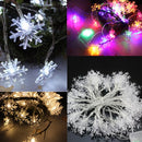 Battery Powered 20LEDs Snowflake Shaped Fairy String Light for Christmas Wedding Party DC4.5V